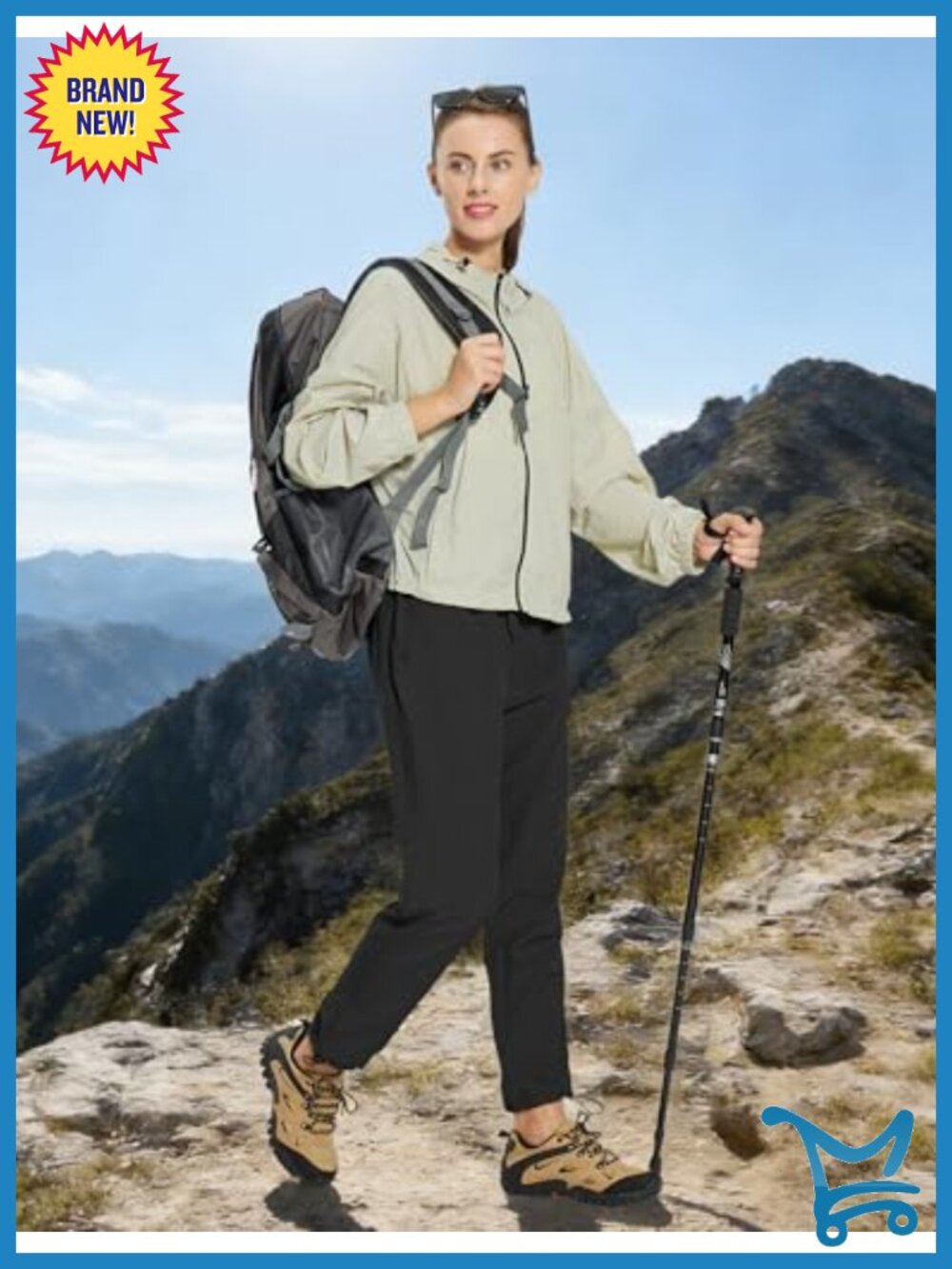 Women's Quick Dry Hiking Cargo Pants with Zipper Pockets - Picture 2 of 6